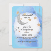 Royal Blue And Gold Abstract Moon Stars Kaart (Voorkant)