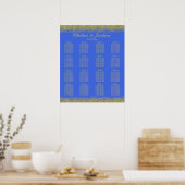 Royal Blue and Gold Confetti - 16 Seating Chart Poster (Keuken)