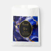 Royal Blue and Gold Marble Agate Birthday Party Bedankzakje (Voorkant)