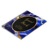 Royal Blue and Gold Marble Agate Birthday Party  Notitieboek (Linkerzijde)