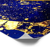 Royal Blue and Gold Marble Agate Birthday Party Poster (Hoek)