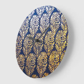 Royal Blue and Gold Tree of Life Pattern Grote Klok (Hoek)