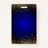 Royal Blue and Gold Wedding Guest Pass Badge (Achterkant)
