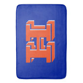 Royal Blue and Orange Collegiate Color Monogram Badmat (Voorkant Verticaal)