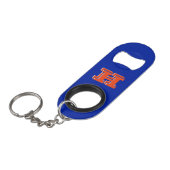 Royal Blue and Orange Keychain Bottle Opener Mini Flessenopener (Voorkant Gekanteld)