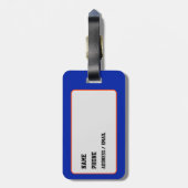 Royal Blue and Orange Varsity School Monogram Bagagelabel (Achterkant verticaal)