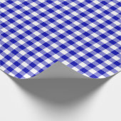 Royal Blue and White Check Pset Wrapping Paper Cadeaupapier (Hoek)