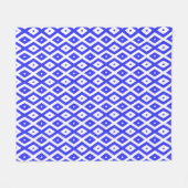 Royal blue and white diamond pattern fleece deken (Voorkant (Horizontaal))