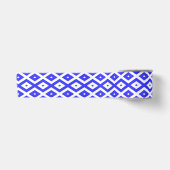 Royal blue and white diamond pattern satijnen lint (Voorkant)