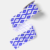 Royal blue and white diamond pattern satijnen lint (Achterkant)