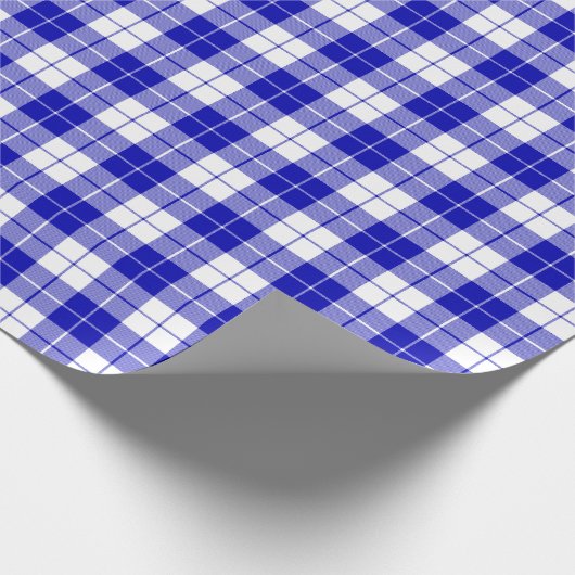 Royal Blue and White Pset Pattern Wrapping Paper Cadeaupapier (Hoek)
