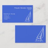 Royal Blue and White Sailing; Zeilboot Visitekaartje (Voorkant / Achterkant)