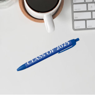 Royal Blue and White School Kleuren Klassenjaar Zwarte Inkt Pen