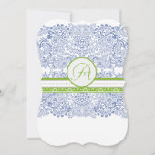 Royal Blue Apple Green Grey Tortelduifjes Wedding Kaart (Voorkant)