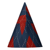 Royal Blue Argyle kerstpatroon Feesthoedjes (Achterkant)