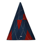 Royal Blue Argyle kerstpatroon Feesthoedjes (Rechts)