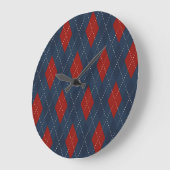 Royal Blue Argyle kerstpatroon Grote Klok (Hoek)