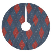 Royal Blue Argyle kerstpatroon Kerstboom Rok (Voorkant)