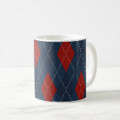 Royal Blue Argyle kerstpatroon Koffiemok (Voorkant rechts)