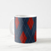 Royal Blue Argyle kerstpatroon Koffiemok (Voorkant links)