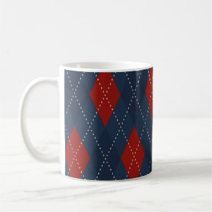 Royal Blue Argyle kerstpatroon Koffiemok