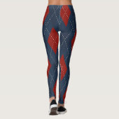 Royal Blue Argyle kerstpatroon Leggings (Achterkant)