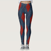 Royal Blue Argyle kerstpatroon Leggings (Voorkant)