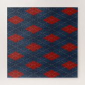 Royal Blue Argyle kerstpatroon Legpuzzel (Horizontaal)