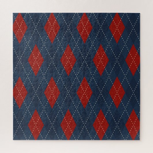 Royal Blue Argyle kerstpatroon Legpuzzel (Verticaal)