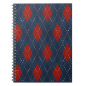 Royal Blue Argyle kerstpatroon Notitieboek (Voorkant)
