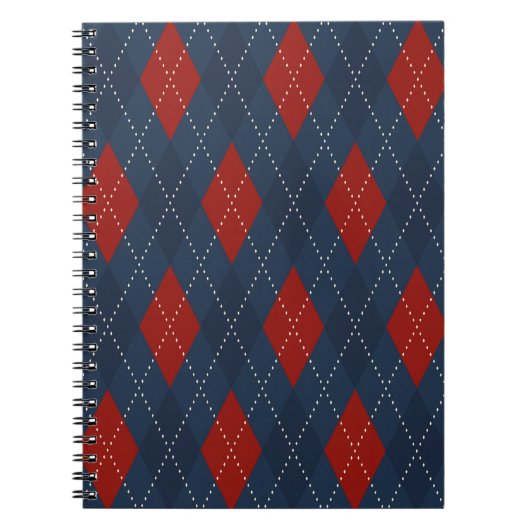 Royal Blue Argyle kerstpatroon Notitieboek (Voorkant)