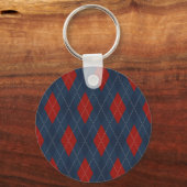 Royal Blue Argyle kerstpatroon Sleutelhanger (Voorkant)