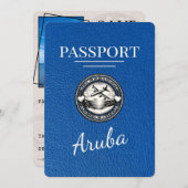 Royal Blue Aruba Passport Bewaar de datum Save The Date (Voorkant / Achterkant)