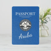 Royal Blue Aruba Passport Bewaar de datum Save The Date (Staand voorkant)