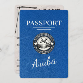 Royal Blue Aruba Passport Bewaar de datum Save The Date