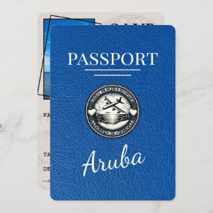 Royal Blue Aruba Passport Bewaar de datum Save The Date