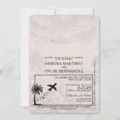 Royal Blue Aruba Passport Wedding Invitation Kaart (Voorkant)