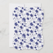 Royal Blue Aster Flower Wedding Invitations Kaart (Achterkant)