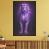 Royal Blue Aura White Tiger – Supreme Presence Canvas Afdruk (Insitu (Woonkamer))