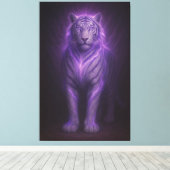Royal Blue Aura White Tiger – Supreme Presence Canvas Afdruk (Insitu (Houten vloer))