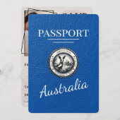 Royal Blue Australia Passport Bewaar de datum Save The Date (Voorkant / Achterkant)