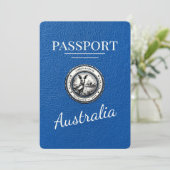 Royal Blue Australia Passport Bewaar de datum Save The Date (Staand voorkant)