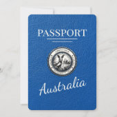 Royal Blue Australia Passport Bewaar de datum Save The Date (Voorkant)