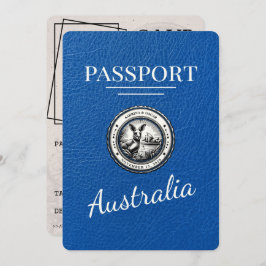 Royal Blue Australia Passport Bewaar de datum Save The Date
