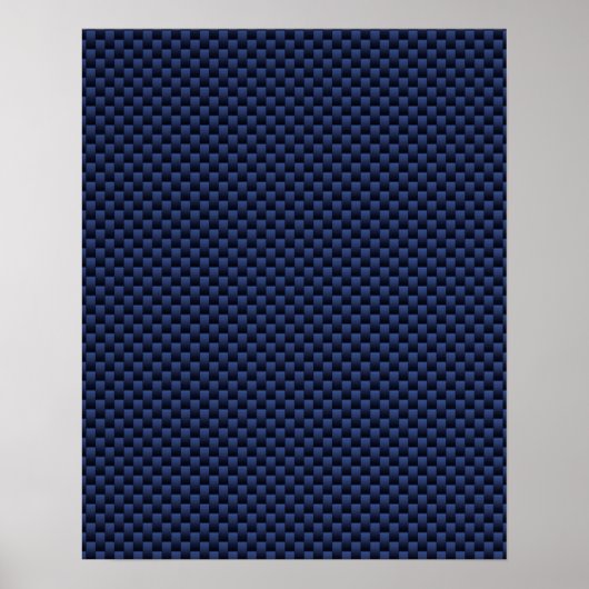 Royal Blue Automotive Carbon Fiber Weave Print (Voorkant)