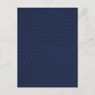 Royal Blue Automotive Carbon Fiber Weave Print Briefkaart