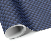 Royal Blue Automotive Carbon Fiber Weave Print Cadeaupapier (Rol Hoek)