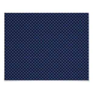 Royal Blue Automotive Carbon Fiber Weave Print Foto Afdruk