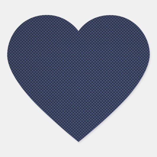 Royal Blue Automotive Carbon Fiber Weave Print Hart Sticker (Voorkant)