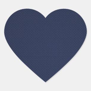 Royal Blue Automotive Carbon Fiber Weave Print Hart Sticker